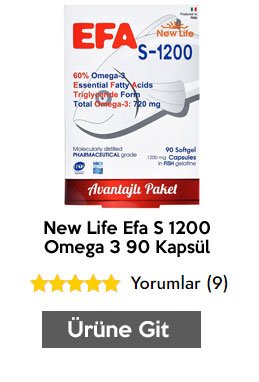 New Life Efa S 1200 Omega 3 90 Kapsül Omega 3 Takviyesi
