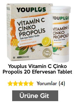 Youplus Vitamin C Çinko Propolis 20 Efervesan Tablet
