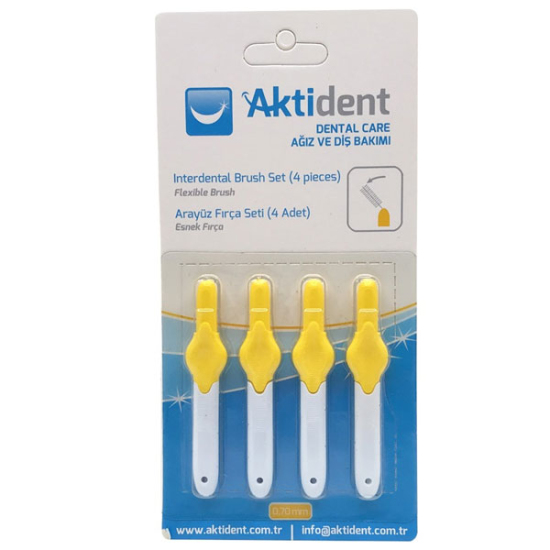 Aktident Orid Arayüz Fırçası 0,70 mm 4lü - Sarı - 1