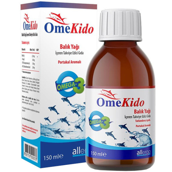 Allergo OmeKido Omega 3 Balık Yağı 150 mL Portakal Aroması - 1