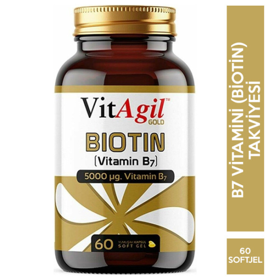 Allergo VitAgil Gold Biotin 5000 Mcg 60 Kapsül Biotin Takviyesi - 1