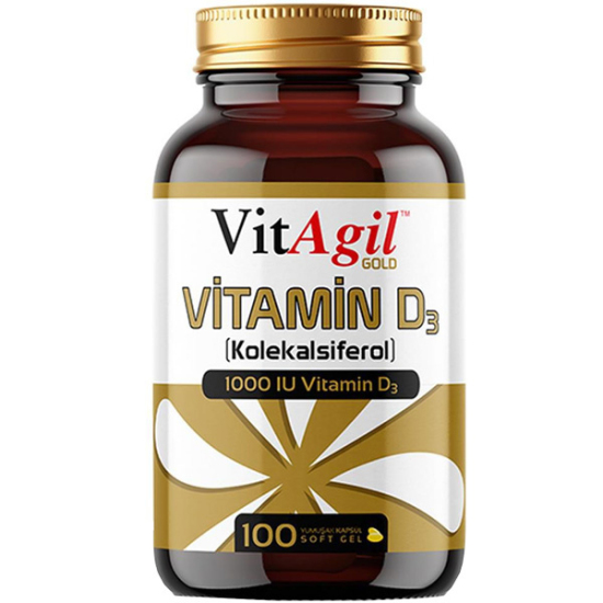 Allergo VitAgil Gold Vitamin D3 1000 IU 100 Kapsül D Vitamini Takviyesi - 1