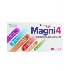 Allergo VitAgil Magni4 Magnezyum Vitamin D3 P5P 30 Tablet - Allergo