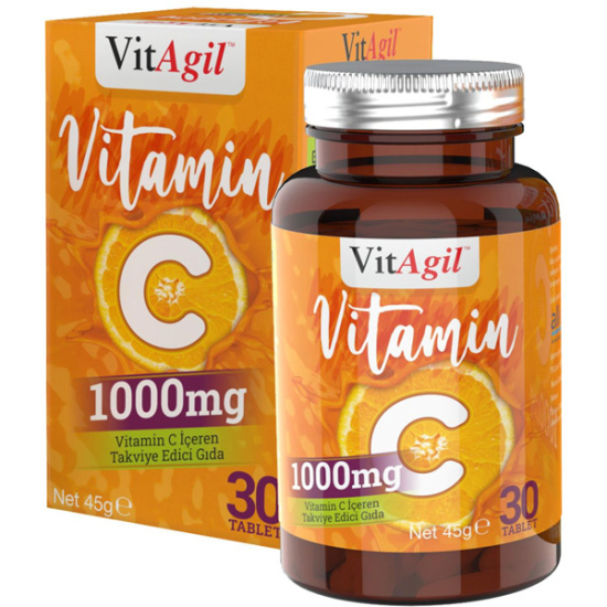 Allergo VitAgil Vitamin C 1000 mg 30 Tablet C Vitamini Takviyesi - 1