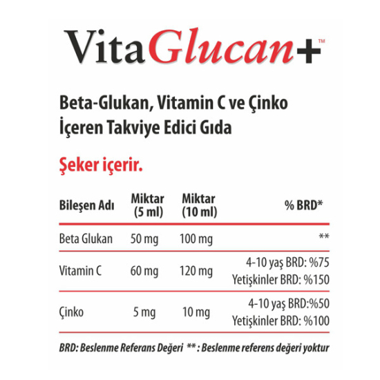 Allergo VitaGlucan Beta Glucan Vitamin Şurup 150 ml Beta Glukan Takviyesi - 3