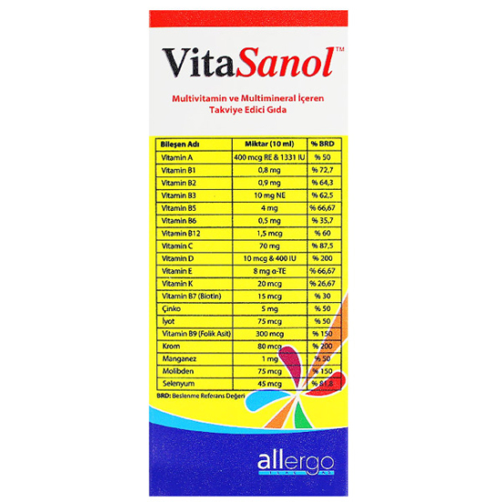 Allergo VitaSanol Multivitamin Multimineral Şurup 150 ml - 2