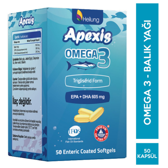 Apexis Omega 3 50 Yumuşak Kapsül Balık Yağı Takviyesi - 1
