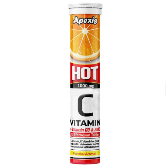 Apexis Vitamin C Çinko Hot Efervesan Tablet 20 li - 1