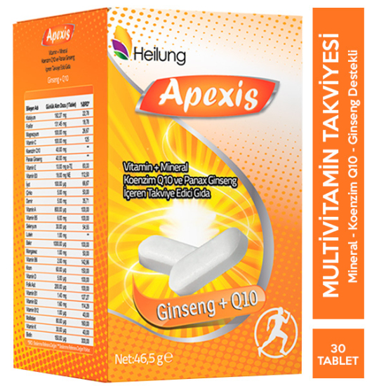 Apexis Vitamin + Mineral Koenzim Q10 ve Panax Ginseng 30 Tablet - 1