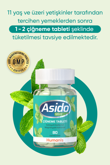 Asido Mint Magnezyum ve Kalsiyum 80 Tablet - 6