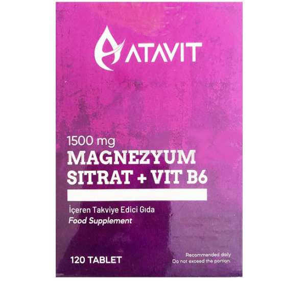 Atavit Magnezyum Sitrat Vitamin B6 1500 mg 120 Tablet - 1