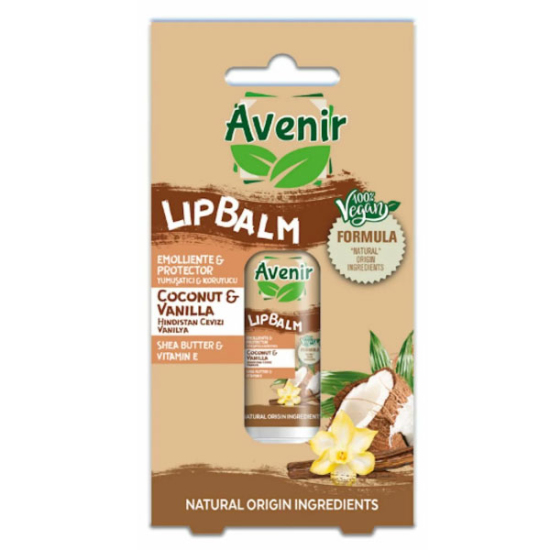 Avenir Stick Lip Balm Vegan Coconut Vanilla - 1