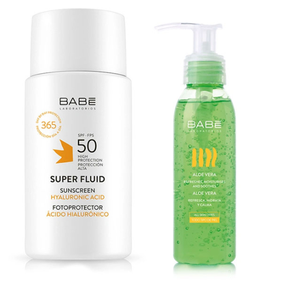 Babe Super Fluid Fotoprotector Sunscreen Spf 50 50 ML + Babe Aloe Vera Jel 90 ML - 1