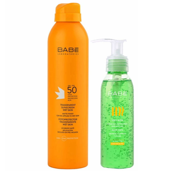 Babe Transparent Sunscreen Wet Skin Spf 50 200 ML Güneş Kremi + Aloe Vera Jel 90 ML - 1