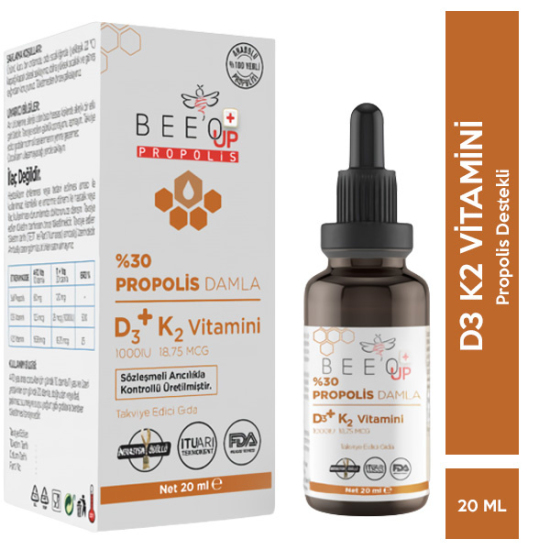 Beeo Up %30 Propolis D3K2 Damla 20 ML D3 K2 Vitamini - 1