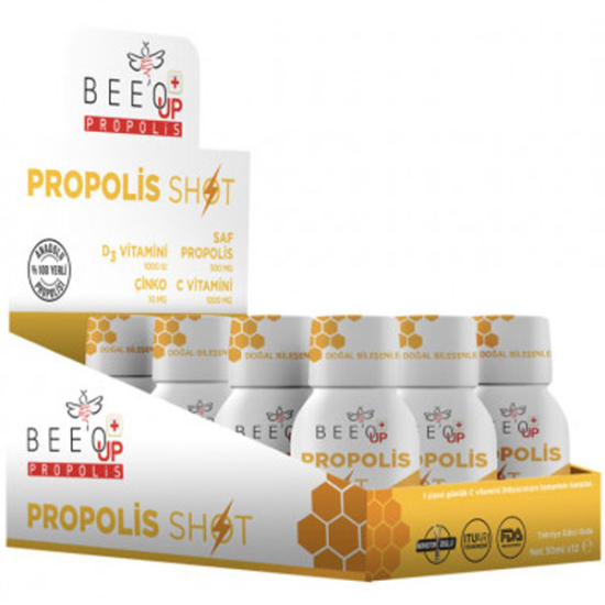 Beeo Up Propolis Çinko D3+C Vitamini Shot 12'li Kutu - 1