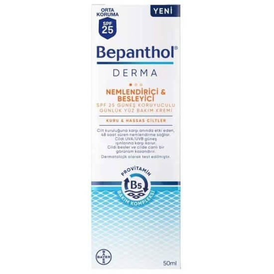 Bepanthol Derma Nemlendirici ve Besleyici Spf 25 Yüz Bakım Kremi 50 ML - 1
