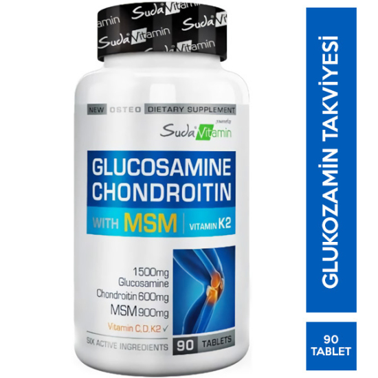 Suda Vitamin Glucosamine Chondroitin MSM 90 Tablet Glukozamin Kondrotin Takviyesi - 1