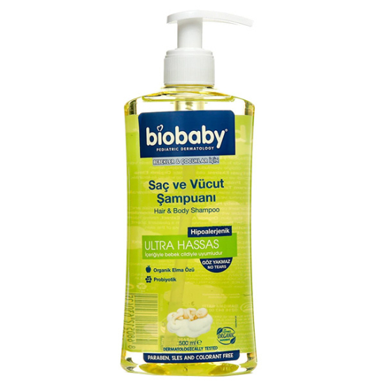 Biobaby Bebek Saç ve Vücut Şampuanı 500 ml - 1