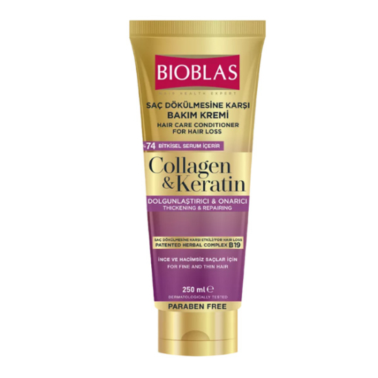 Bioblas Collagen Keratin Saç Dökülmesine Karşı Bakım Kremi 250 ml - 1