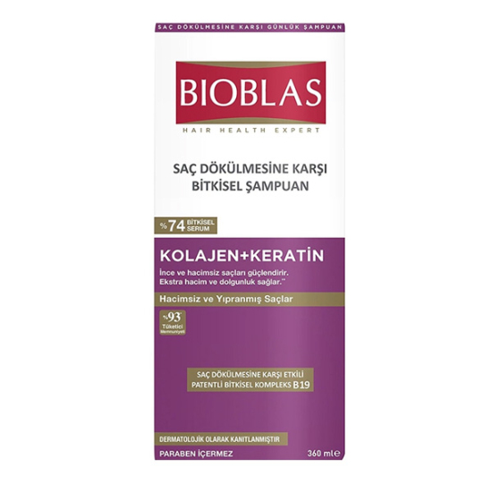 Bioblas Collagen Keratin Saç Dökülmesine Karşı Şampuan 360 ml - 1