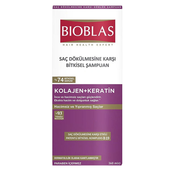 Bioblas Collagen ve Keratin Saç Dökülmesine Karşı Şampuan 360 ml - 1