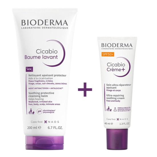 Bioderma Bakim Kiti - Cicabio Baume Lavant 200 ml + Cicabio Creme+ 40 ml - 1