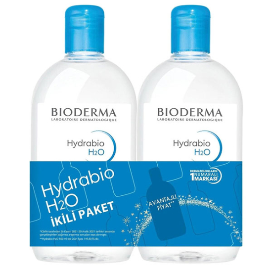 Bioderma Hydrabio H2O Cleansing Miceller Solution 500 ML 2'li Paket - 1