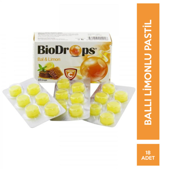 Biodrops Ballı Limonlu C Vitaminli Pastil 18 Adet - 1