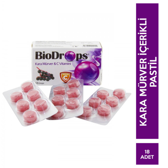 Biodrops Kara Mürver C Vitaminli Pastil 18 Adet - 1