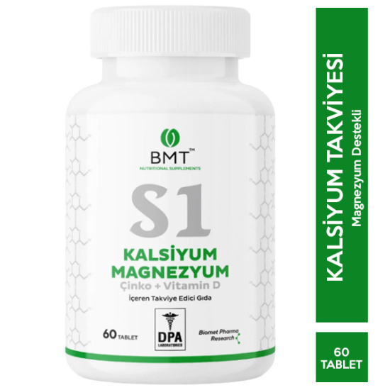 Biomet S1 Kalsiyum Magnezyum Çinko ve Vitamin D 60 Tablet - 1