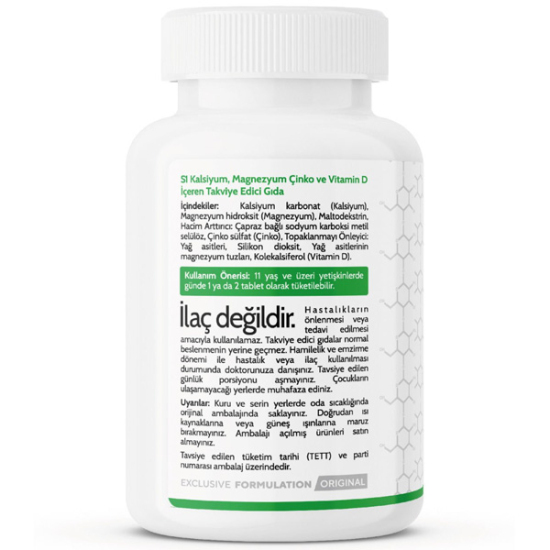 Biomet S1 Kalsiyum Magnezyum Çinko ve Vitamin D 60 Tablet - 3