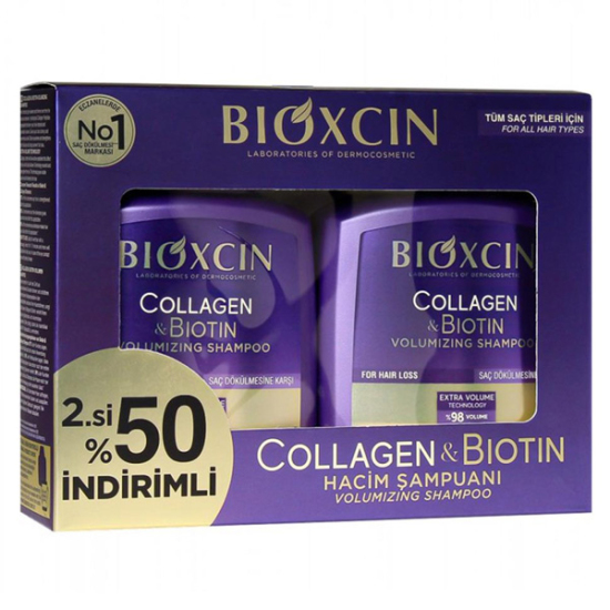 Bioxcin Collagen Biotin Saç Dökülmesine Karşı Şampuan 300 ml 2 Adet - 1