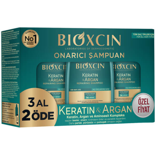 Bioxcin Keratin ve Argan Onarıcı Şampuan 300 ml - 3 Al 2 Öde - 1