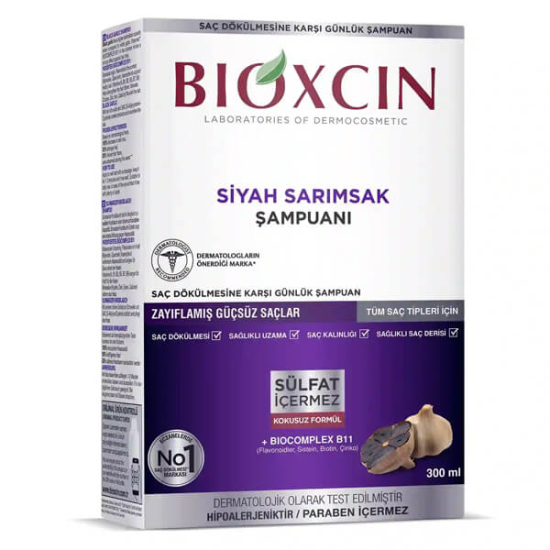 Bioxcin Siyah Sarımsak Şampuanı 300 ML Dökülme Önleyici Şampuan - 1