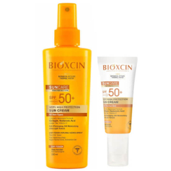 Bioxcin Suncare Kuru ve Normal Ciltler İçin Güneş Kremi SPF50 50 ml ve Sprey 200 ml Kofre - Bioxcin