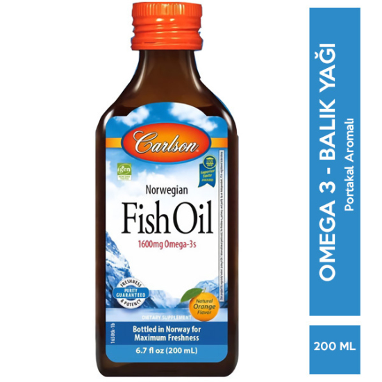 Carlson Balık Yağı Şurubu Omega 3 Portakal Aromalı 200 ML - 1