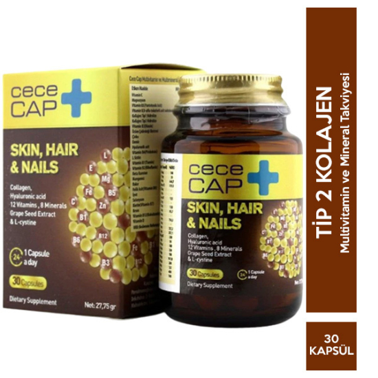 Cececap Skin Hair Nails 30 Kapsül Cilt Saç ve Tırnak Takviyesi - 1