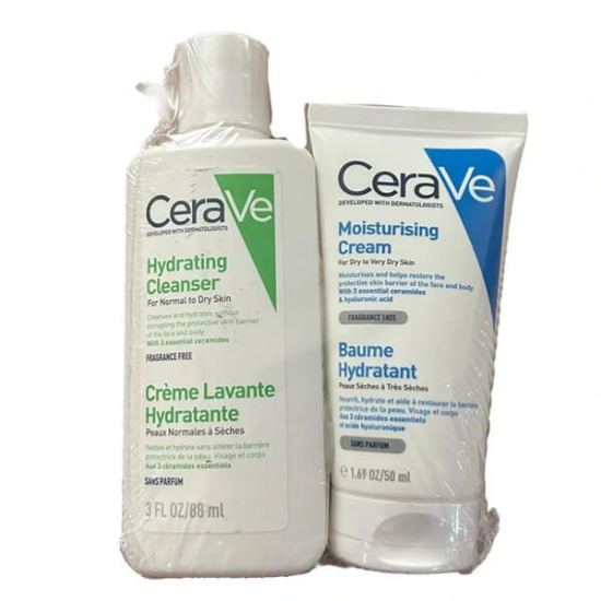 Cerave Set - Hydrating Cleanser 88 ml + Moisturising Cream 50 ml - 1