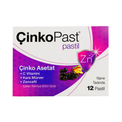 Çinkopast Nane Zencefil Kara Mürver Pastil 12 li - Çinkopast