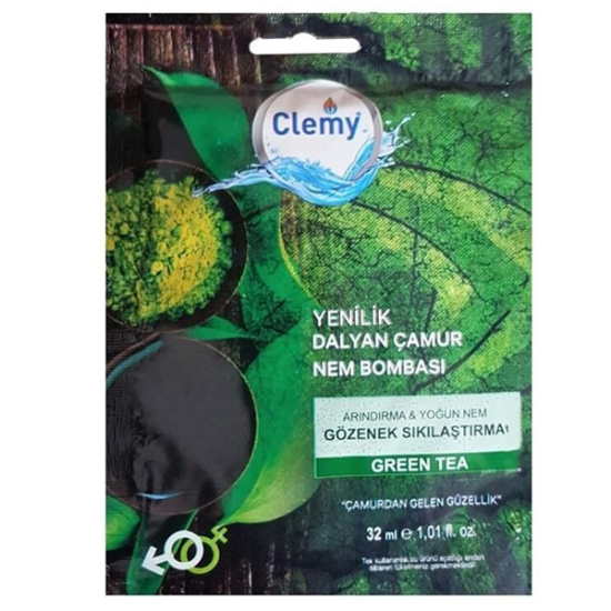 Clemy Dalyan Çamuru Yeşil Çay Maskesi 32 ml - 1