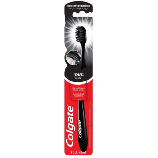 Colgate 360 Charcoal Siyah Diş Fırçası Medium - 1