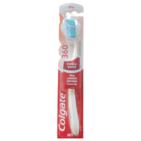 Colgate 360 Visible White Beyazlatıcı Orta Diş Fırçası - 1