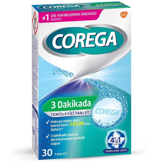 Corega 3 Dakikada Temizleyici 30 Tablet - 1