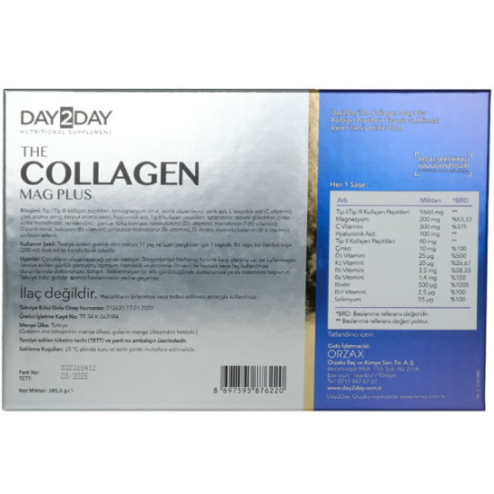 Day2Day Collagen Mag Plus Çilek Karpuz Aromalı 30 Saşe Shaker Hediye - 2