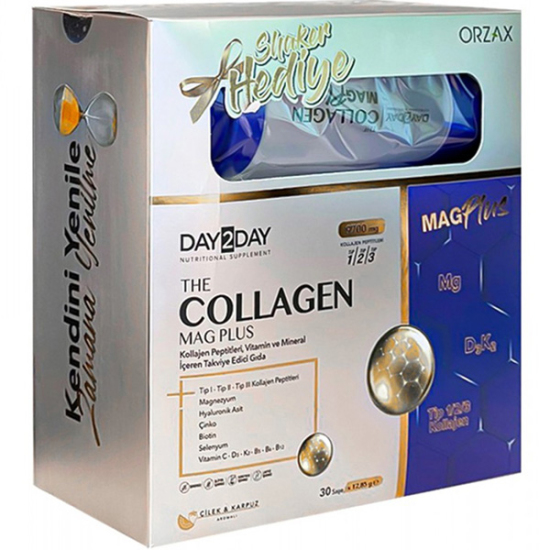 Day2Day Collagen Mag Plus Çilek Karpuz Aromalı 30 Saşe Shaker Hediye - 1