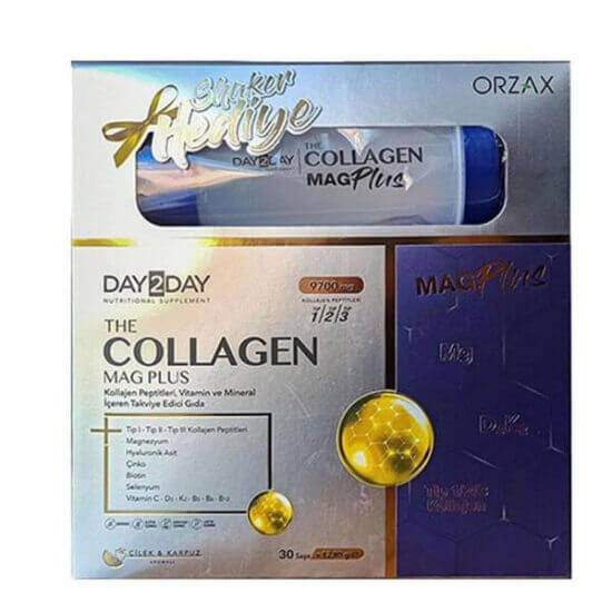 Day2Day Collagen Mag Plus Çilek Karpuz Aromalı 30 Saşe + Shaker Hediyeli - 1