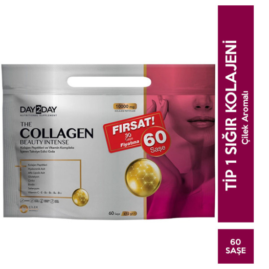 Day2day The Collagen Beauty Intense Çilek Aromalı 60 Saşe Kolajen Takviyesi - 1