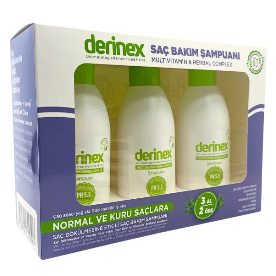 Derinex Normal ve KuruSaçlar İçin Şampuan 250 ml 3 Al 2 Öde - 1