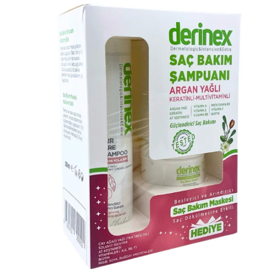 Derinex Saç Maskesi 120 ml ve Derinex Arganlı Şampuan 250 ml - 1